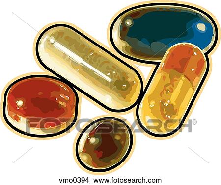 Stock Illustration - Illustration of an assortment of pills. Fotosearch