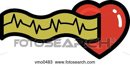 Drawing - Illustration of electrocardiogram. Fotosearch