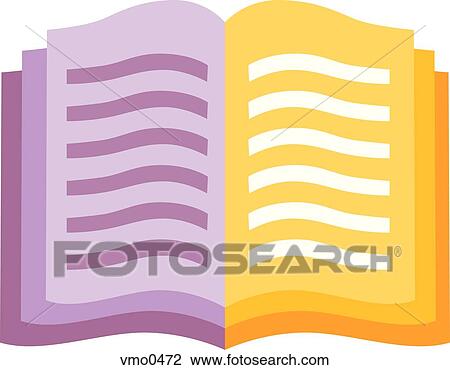 Drawing - Open book. Fotosearch