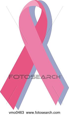 Drawing - Pink ribbon symbolizing breast cancer. Fotosearch