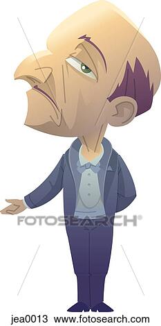 Portrait of a butler View Large Illustration Drawing - Portrait of a butler. Fotosearch