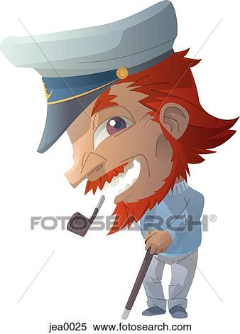 Portrait of a captain View Large Illustration Stock Illustration - Portrait of a captain. Fotosearch