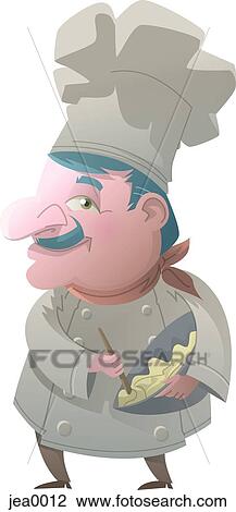 Drawing - Portrait of a chef. Fotosearch