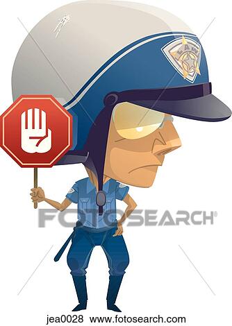 Portrait of a crossing guard View Large Illustration Stock Illustration - Portrait of a crossing guard. Fotosearch