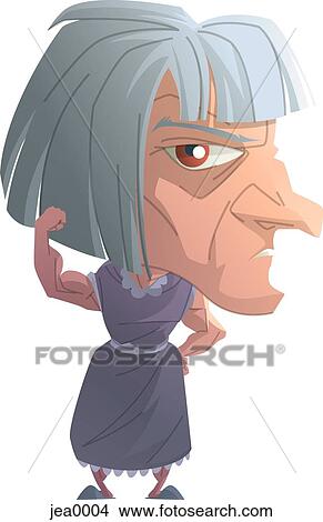 Portrait of a grumpy old woman View Large Illustration Stock Illustration - Portrait of a grumpy old woman. Fotosearch