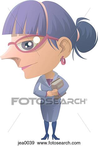 Stock Illustration - Portrait of a librarian. Fotosearch