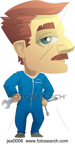 Portrait of a mechanic View Large Illustration Stock Illustration - Portrait of a mechanic. Fotosearch