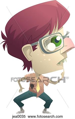Stock Illustration - Portrait of a nerd. Fotosearch