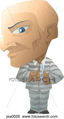 Stock Illustration - Portrait of a prisoner. Fotosearch