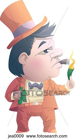 Portrait of a rich man smoking a cigar View Large Illustration Stock Illustration - Portrait of a rich man smoking a cigar. Fotosearch