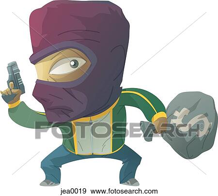 Portrait of a robber View Large Illustration Stock Illustration - Portrait of a robber. Fotosearch