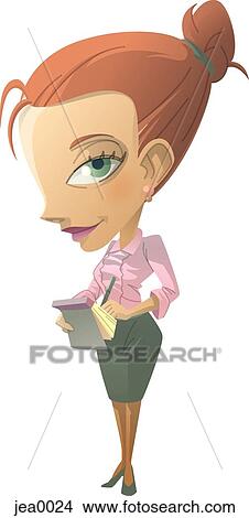 Portrait of a secretary View Large Illustration Stock Illustration - Portrait of a secretary. Fotosearch