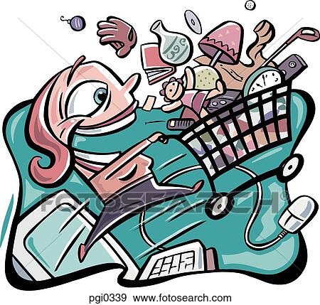 Stock Illustration - The convenience of internet shopping. Fotosearch