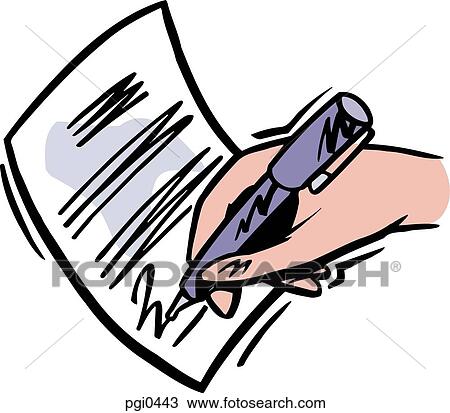 Drawing - The signing of a document. Fotosearch