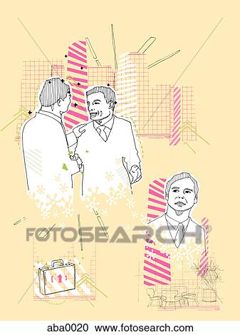 Two businessmen shaking hands View Large Illustration Clipart - Two businessmen shaking hands. Fotosearch