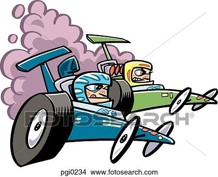 Two go carts racing View Large Illustration Stock Illustration - Two go carts racing. Fotosearch