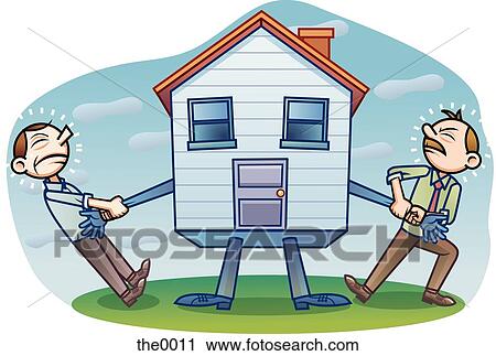 Two men arguing over a house View Large Illustration Clip Art - Two men arguing over a house. Fotosearch