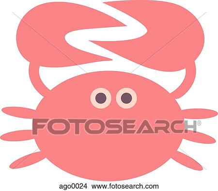 A 漫画 図画 の A カニ イラスト Ago0024 Fotosearch