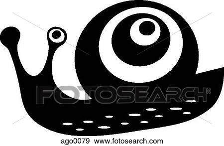 Stock Illustration - A black and white drawing of a snail. Fotosearch