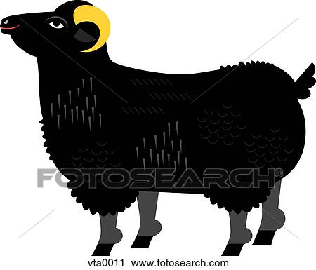 A black big horn sheep View Large Illustration Clip Art - A black big horn sheep. Fotosearch