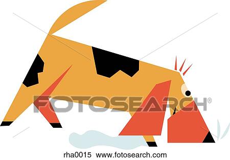 Stock Illustration - A blood hound sniffing the ground. Fotosearch