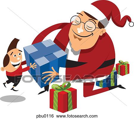A boy spending Christmas time with santa View Large Illustration Stock Illustration - A boy spending Christmas time with santa. Fotosearch