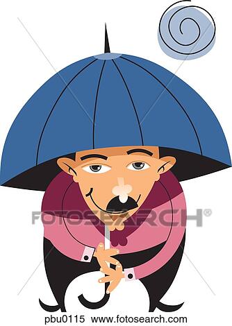A businessman holding an umbrella View Large Illustration Stock Illustration - A businessman holding an umbrella. Fotosearch