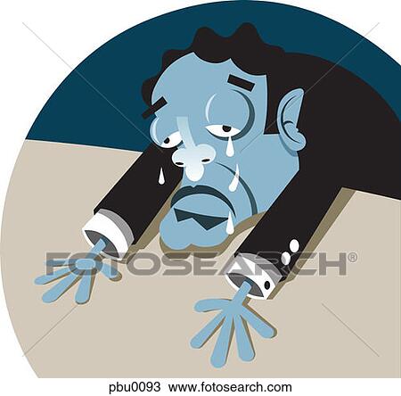 A businessman in tears View Large Illustration Drawing - A businessman in tears. Fotosearch