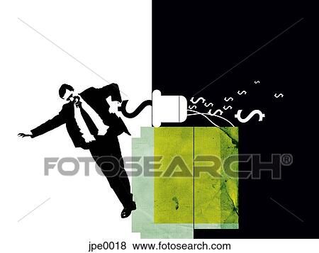 A businessman pulling dollar signs from a computer View Large Illustration Stock Illustration - A businessman pulling dollar signs from a computer. Fotosearch