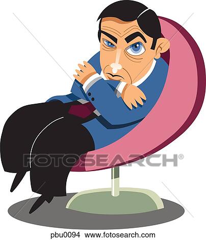 Stock Illustration - A businessman sitting in a chair. Fotosearch