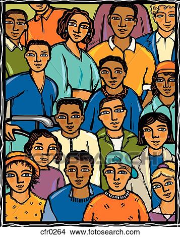 Stock Illustration - A crowd of people. Fotosearch