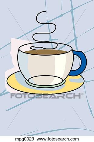 A cup of steaming hot coffee View Large Illustration Stock Illustration - A cup of steaming hot coffee. Fotosearch