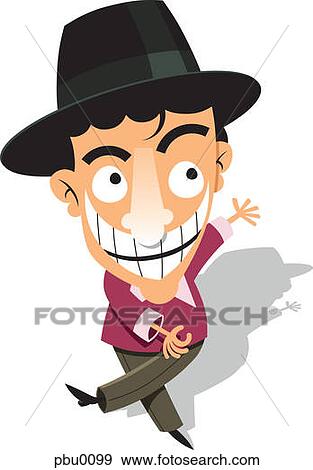 A dancing man drawn on white background View Large Illustration Stock Illustration - A dancing man drawn on white background. Fotosearch
