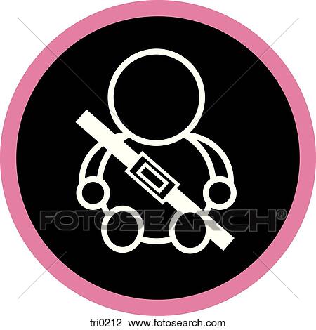 A drawing of a baby with a seat belt on View Large Illustration Drawing - A drawing of a baby with a seat belt on. Fotosearch