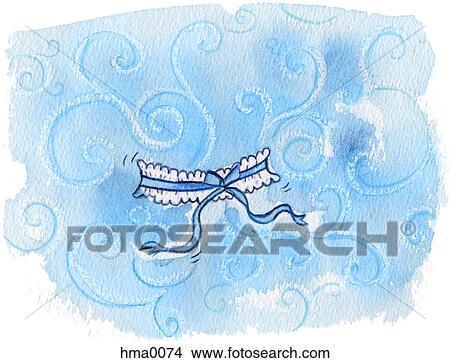 Stock Illustration - A garter on blue background. Fotosearch