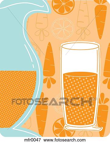 A glass of carrot juice View Large Illustration Stock Illustration - A glass of carrot juice. Fotosearch