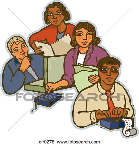 A group of people in an office environment View Large Illustration Stock Illustration - A group of people in an office environment. Fotosearch