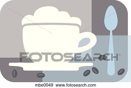 A latte with whipped cream on top View Large Illustration Stock Illustration - A latte with whipped cream on top. Fotosearch