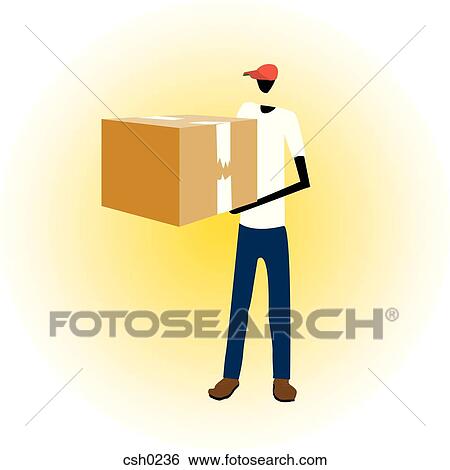 A man holding a box View Large Illustration Stock Illustration - A man holding a box. Fotosearch