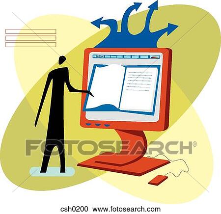 A man reading an online book View Large Illustration Clipart - A man reading an online book. Fotosearch