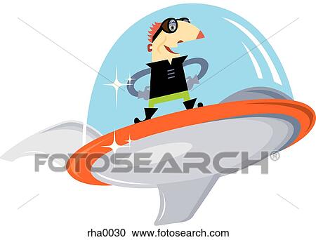 A man standing in the middle of a space craft View Large Illustration Clipart - A man standing in the middle of a space craft. Fotosearch