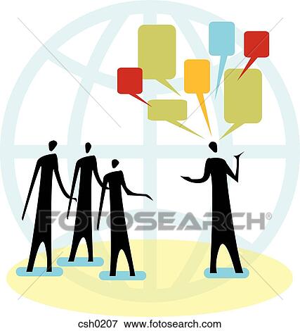 Stock Illustration - A man talking to a group of people. Fotosearch
