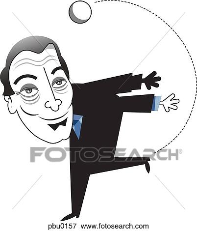Stock Illustration - A man throwing a curve ball. Fotosearch