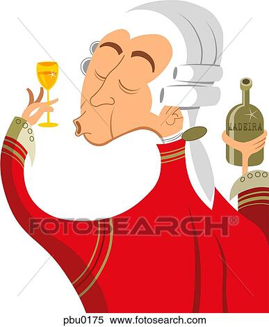 A man wearing a colonial wig and drinking wine View Large Illustration Stock Illustration - A man wearing a colonial wig and drinking wine. Fotosearch