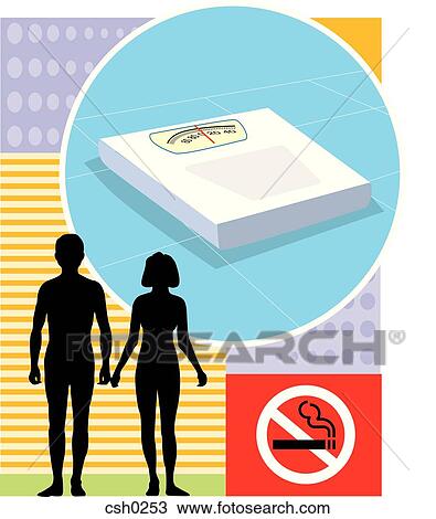 A montage about quitting smoking and getting healthy View Large Illustration Drawing - A montage about quitting smoking and getting healthy. Fotosearch