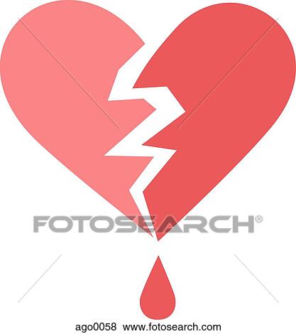 A pictorial illustration of a broken heart View Large Illustration Stock Illustration - A pictorial illustration of a broken heart. Fotosearch