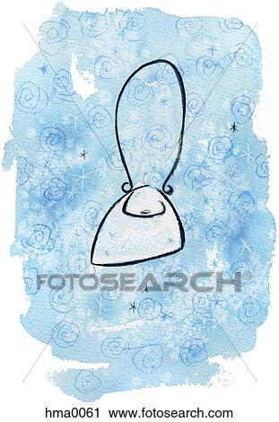 Clip Art - A purse on blue background. Fotosearch