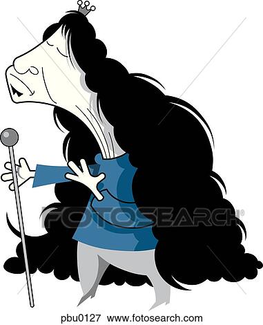A queen with long black hair View Large Illustration Stock Illustration - A queen with long black hair. Fotosearch