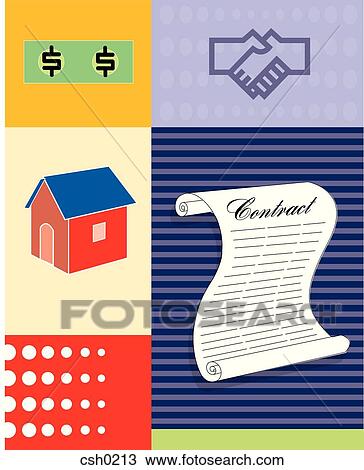 A real estate contract View Large Illustration Drawing - A real estate contract. Fotosearch