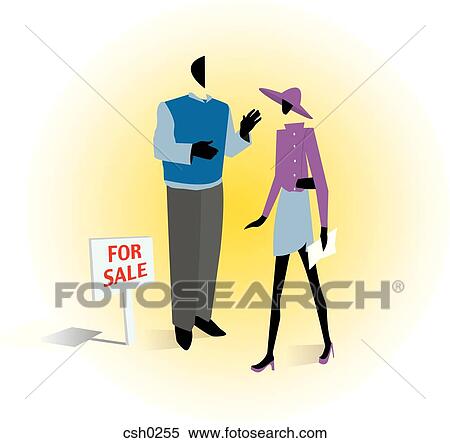 A realtor trying to sell a house to a client View Large Illustration Stock Illustration - A realtor trying to sell a house to a client. Fotosearch